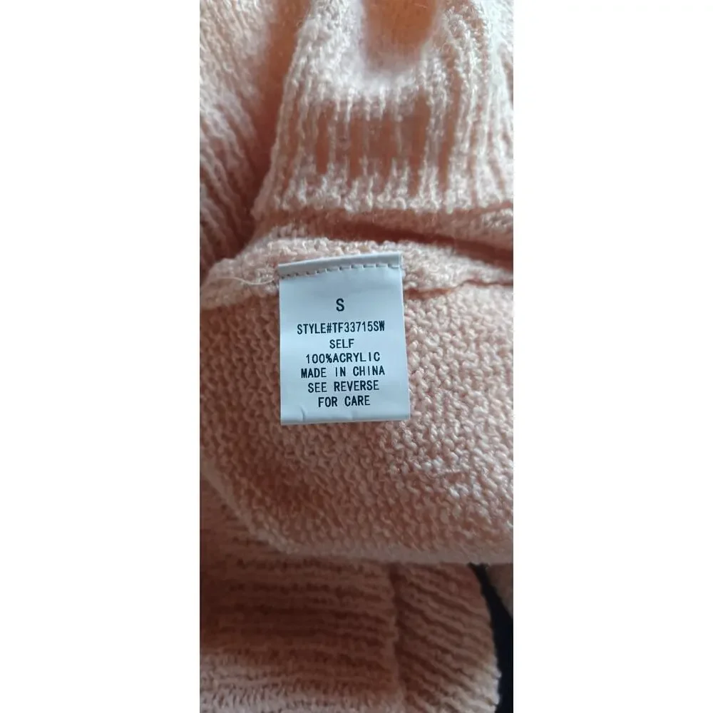 Pink Heart Sweater Soft Girl Balletcore Coquette Size Small Oversized Fit - Picture 7 of 8